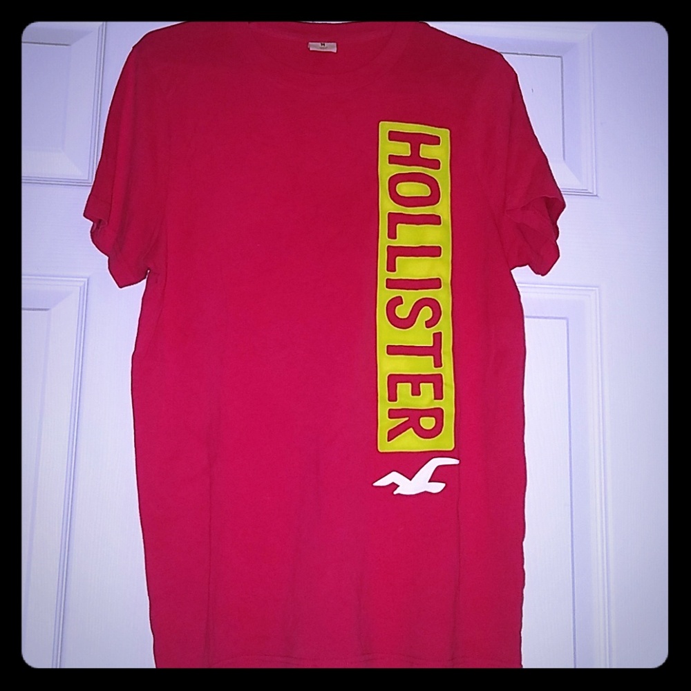hollister hot pink and Lgreen shirt Medium, unisex